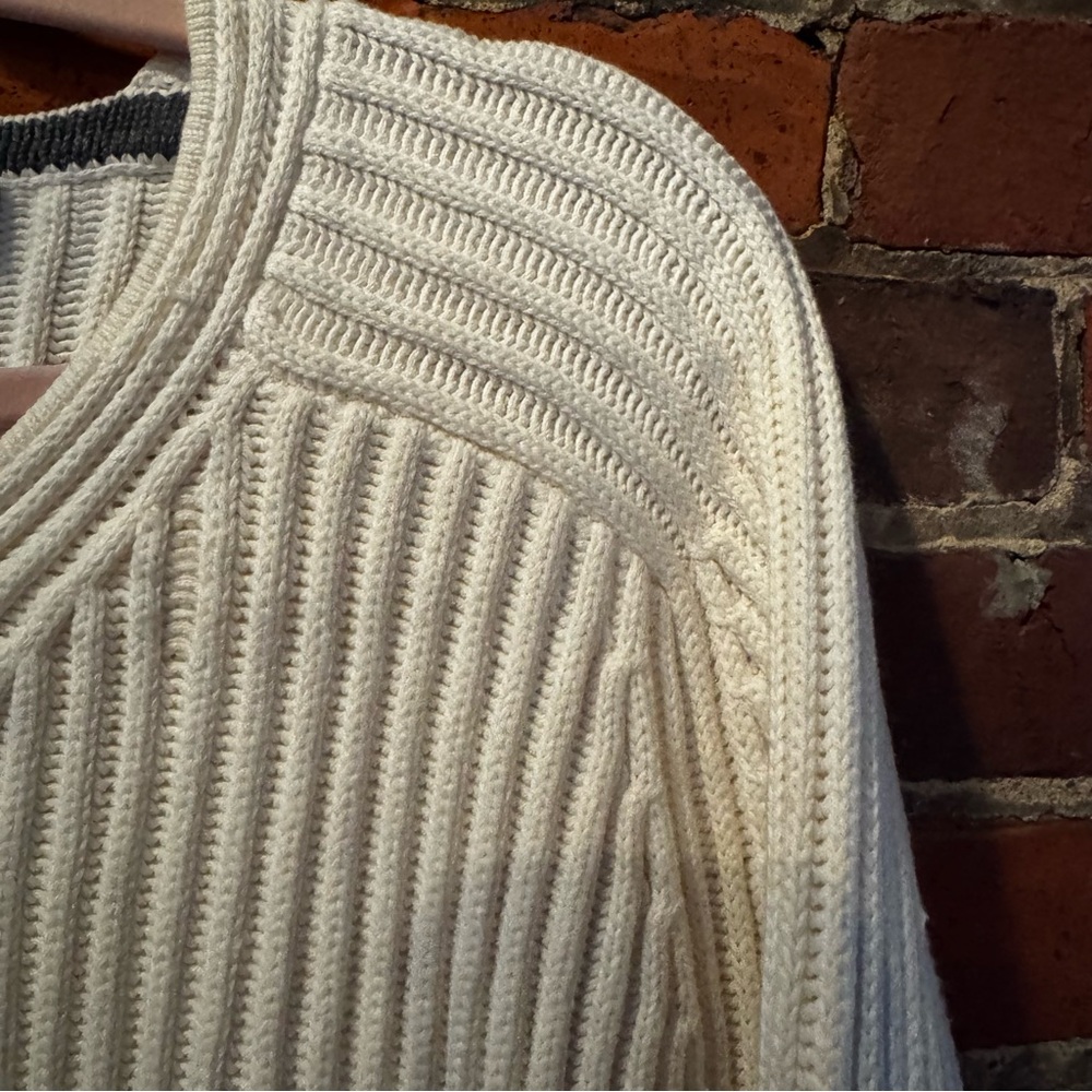Nautica Men's white Sweater, 100% cotton, vintage 90s, Made in Hong Kong - Picture 2 of 10
